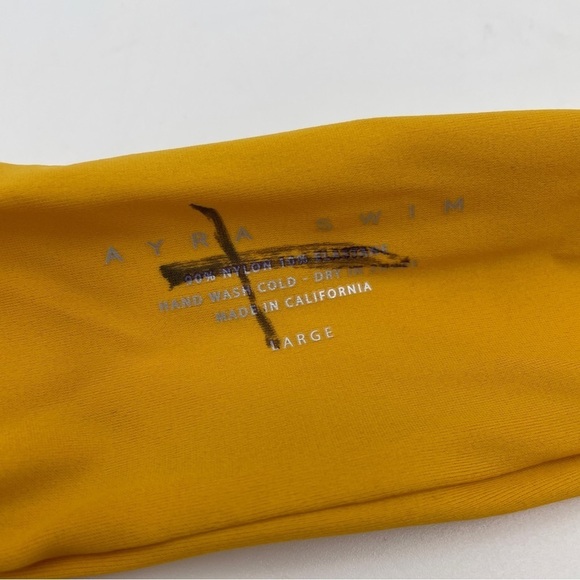 NWOT Ayra Swim Mimosa center knit ruched strap bikini top 12923 - Picture 6 of 7